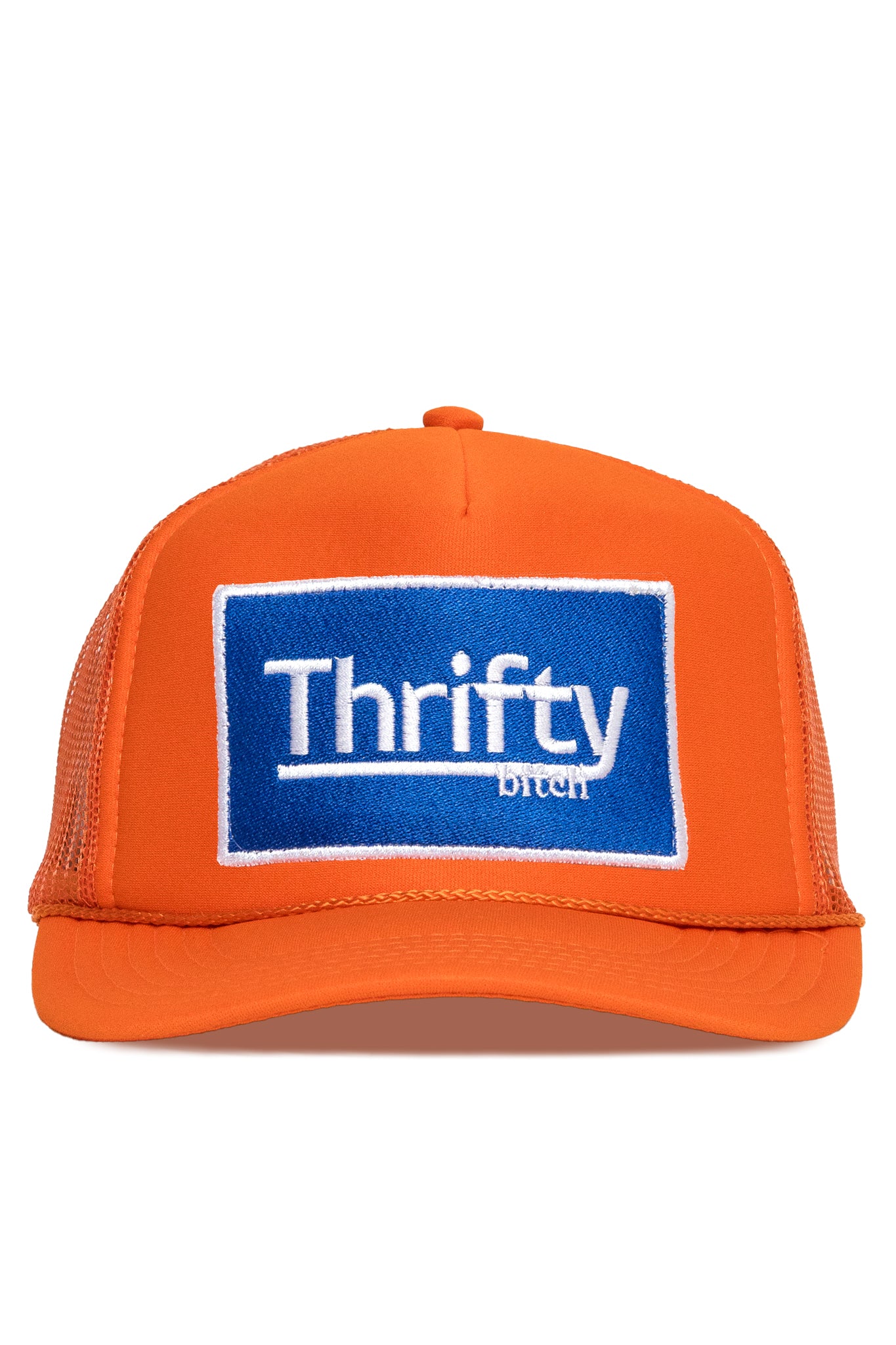 Thrifty Bitch Trucker Hat in Orange