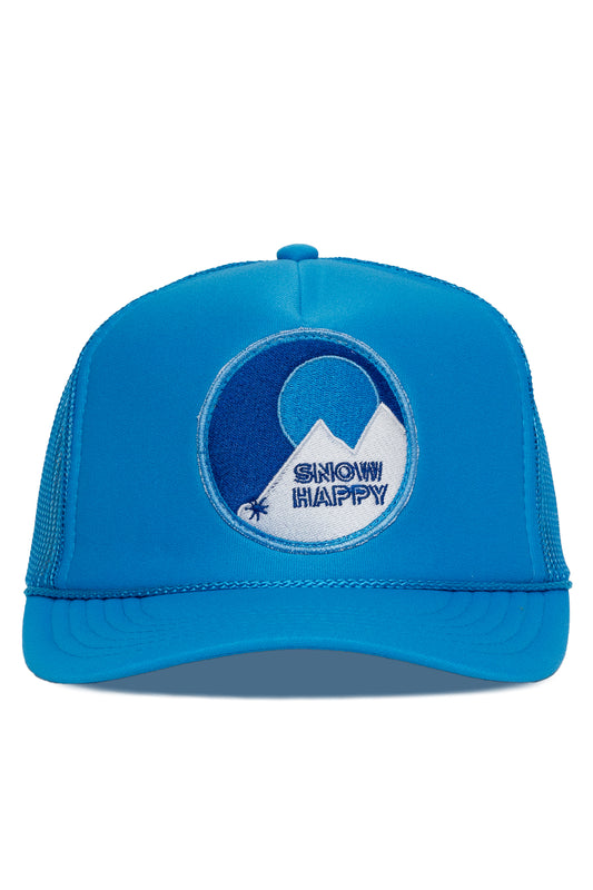 Snow Happy Trucker Hat in Blue