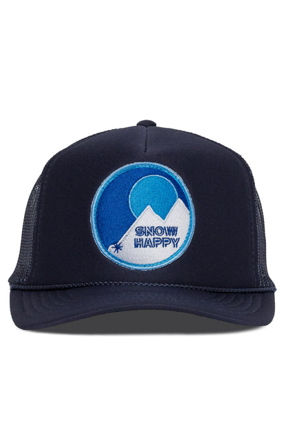 Snow Happy Trucker Hat in Navy