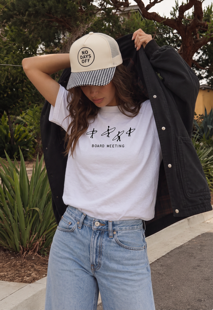 No Days Off Trucker Hat Black/White Gingham