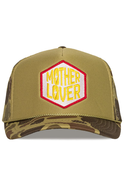 Mother Lover Trucker Hat in Camo Split