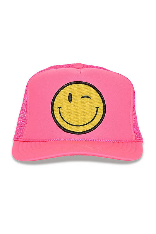 Winky Trucker Hat in Pink