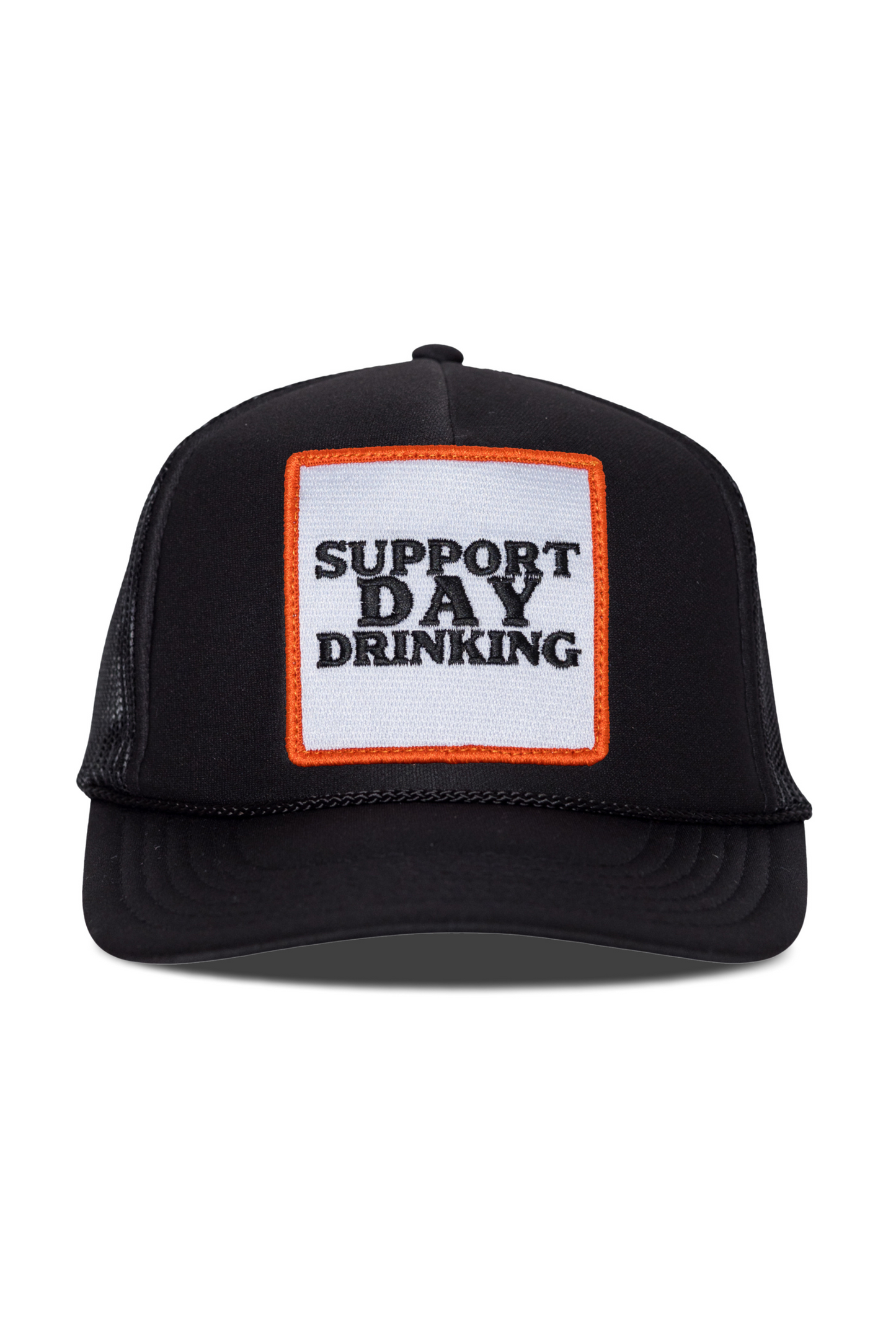 Support Day Drinking Trucker Hat in Black