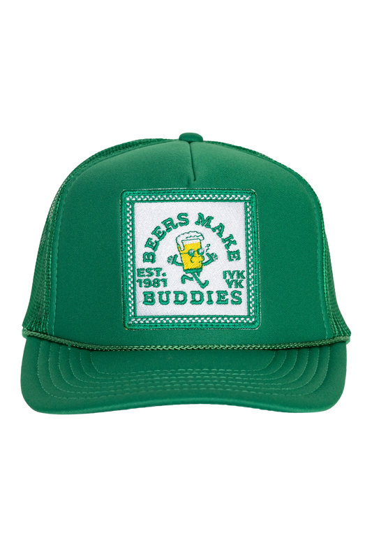 Beers Make Buddies Trucker Hat in Green