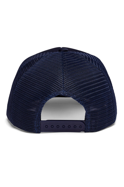 Snow Happy Trucker Hat in Navy