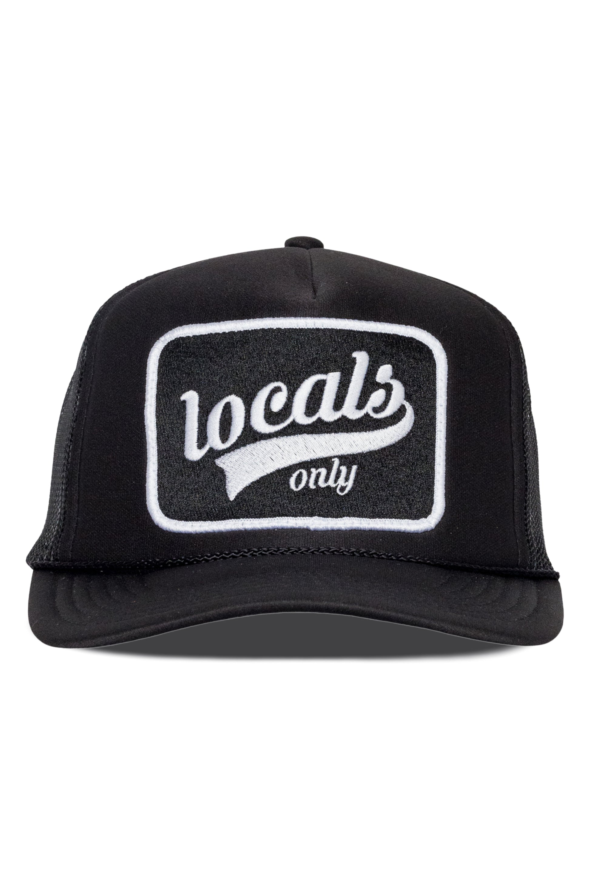 Locals Only Script Trucker Hat in Black