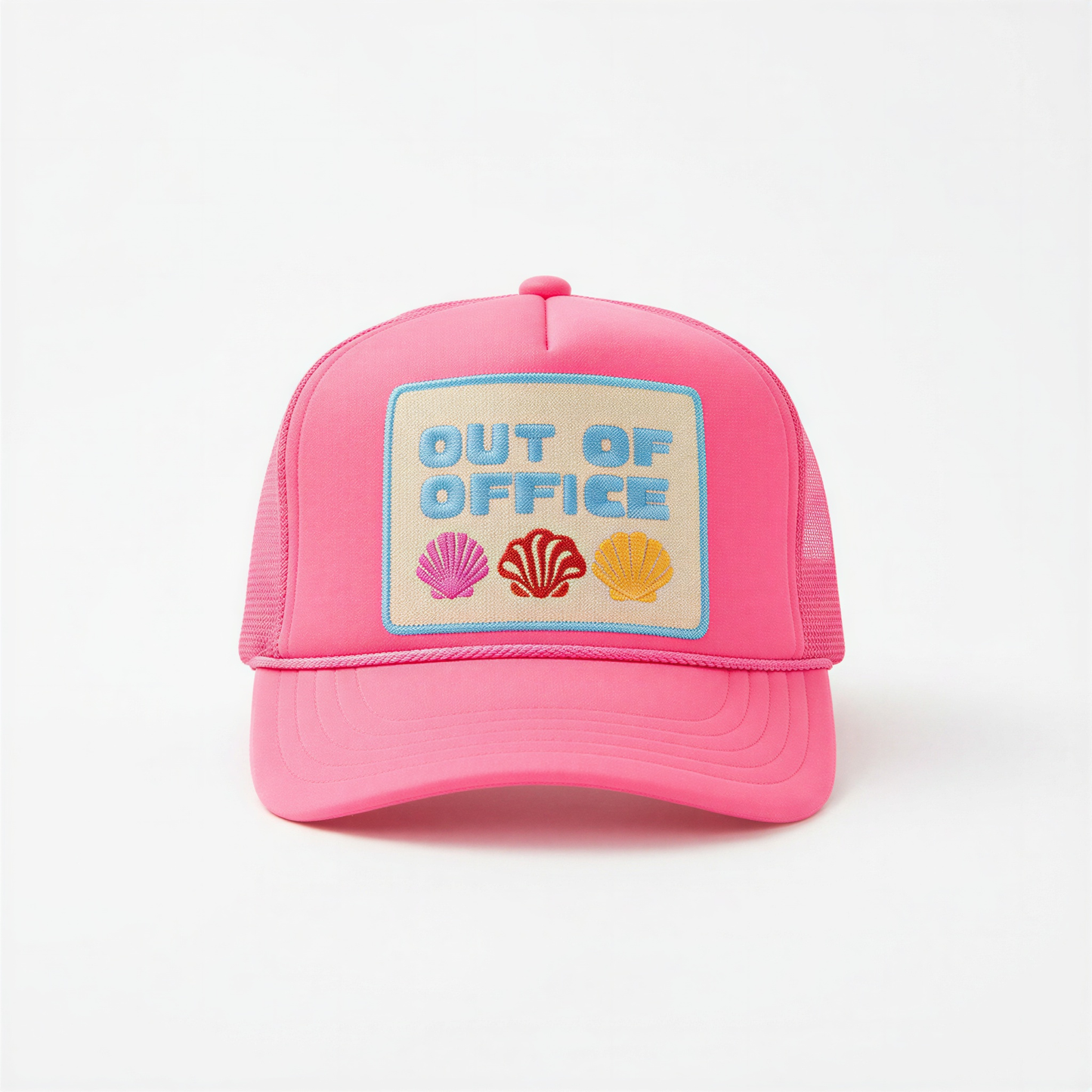 Out Of Office Trucker Hat in Pink
