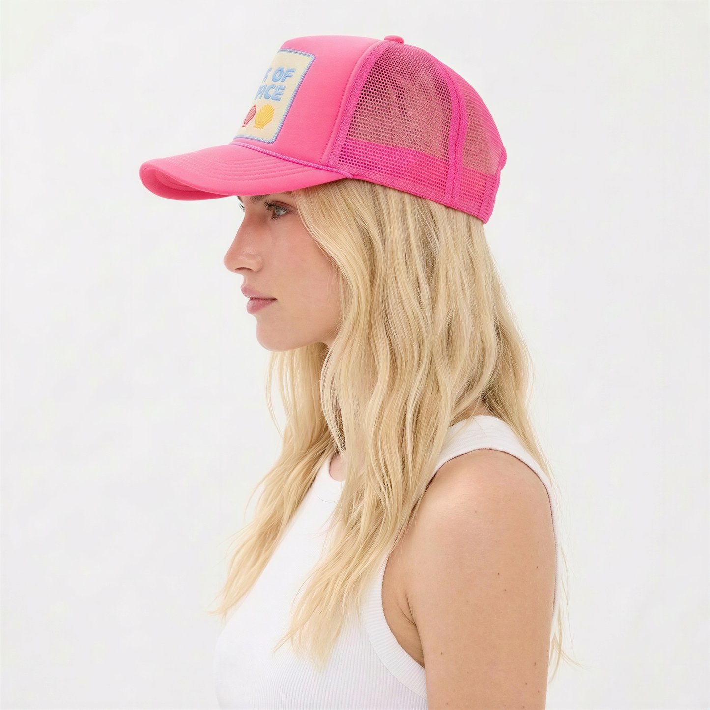 Out Of Office Trucker Hat in Pink