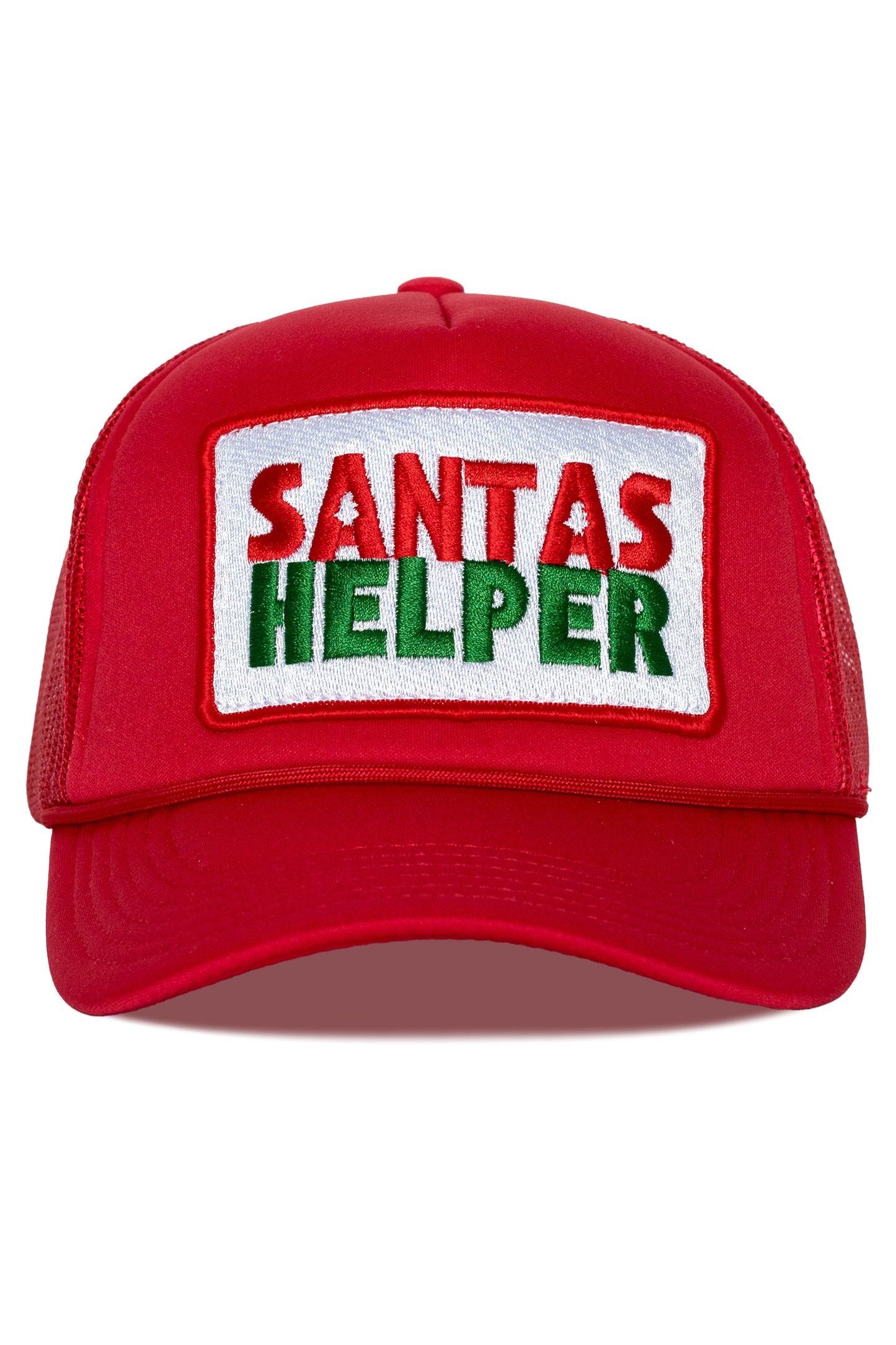 Santas Helper Trucker Hat in Red