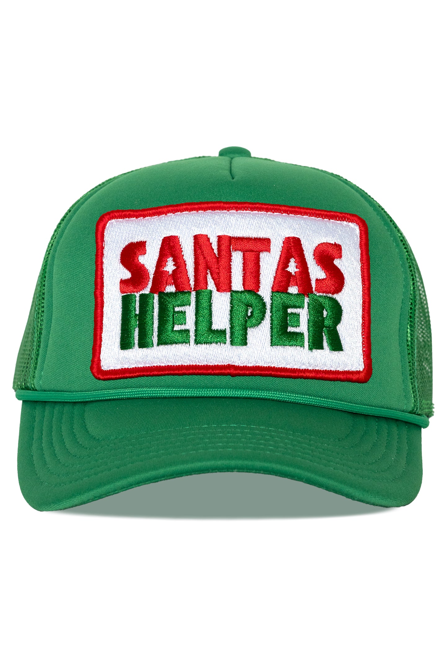 Santas Helper Trucker Hat in Green