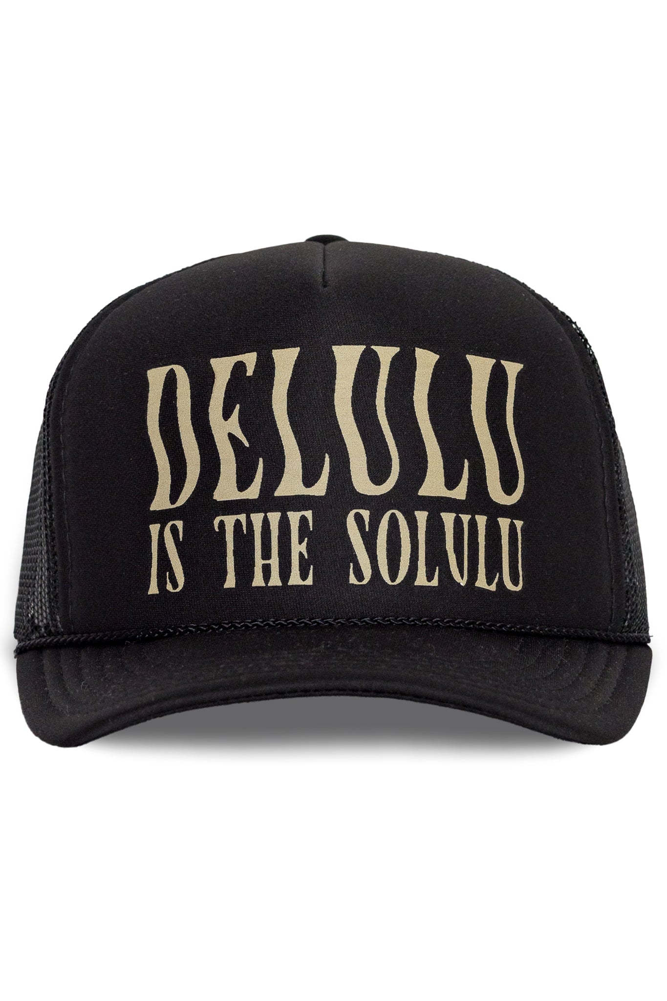 Delulu is the Solulu Trucker Hat Black