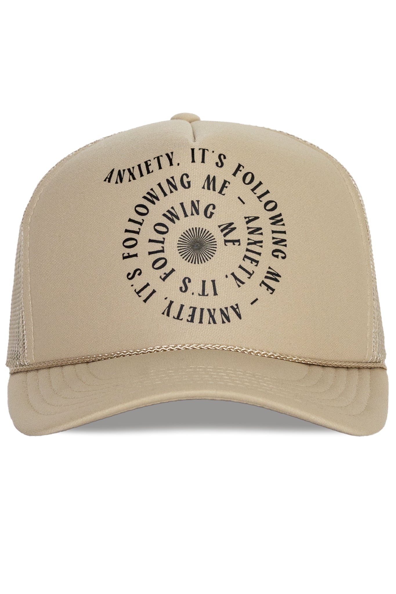 My Anxiety is following me Trucker Hat in Tan
