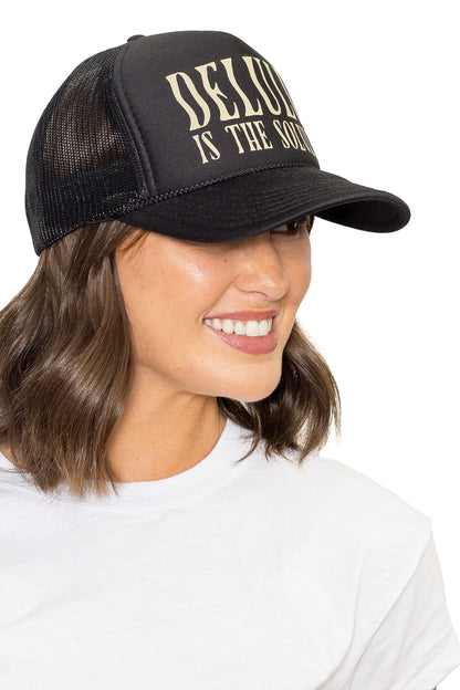 Delulu is the Solulu Trucker Hat Black