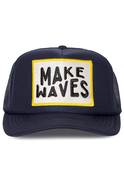 Make Waves Trucker Hat in Navy