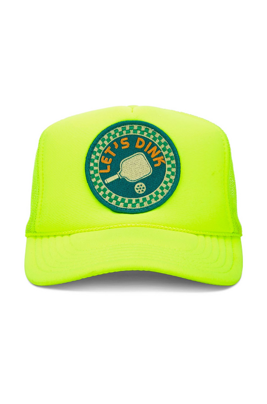 Pickle Ball Trucker Hat in Neon