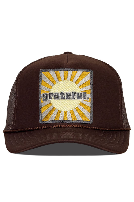 Grateful Trucker Hat in Brown