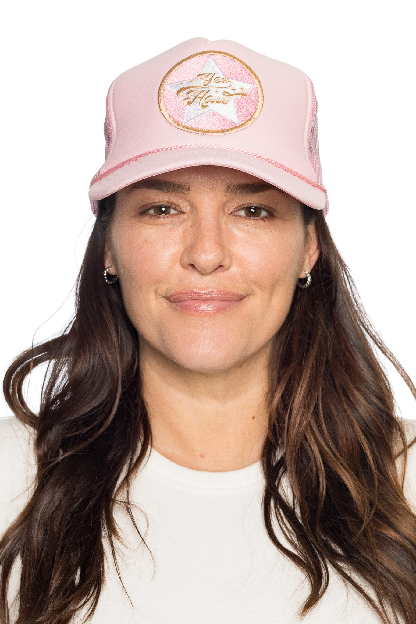 Yeehaw Trucker Hat in Pink