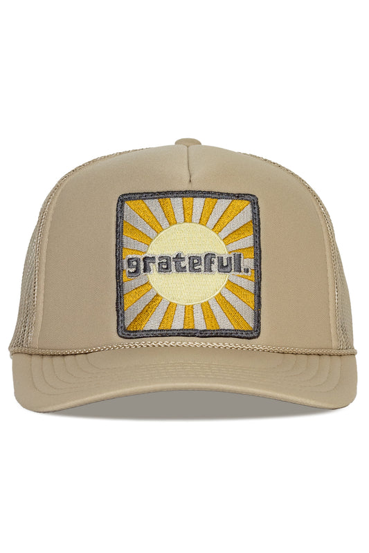 Grateful Trucker Hat in Tan