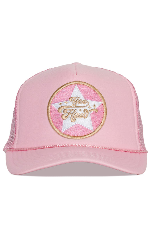 Yeehaw Trucker Hat in Pink