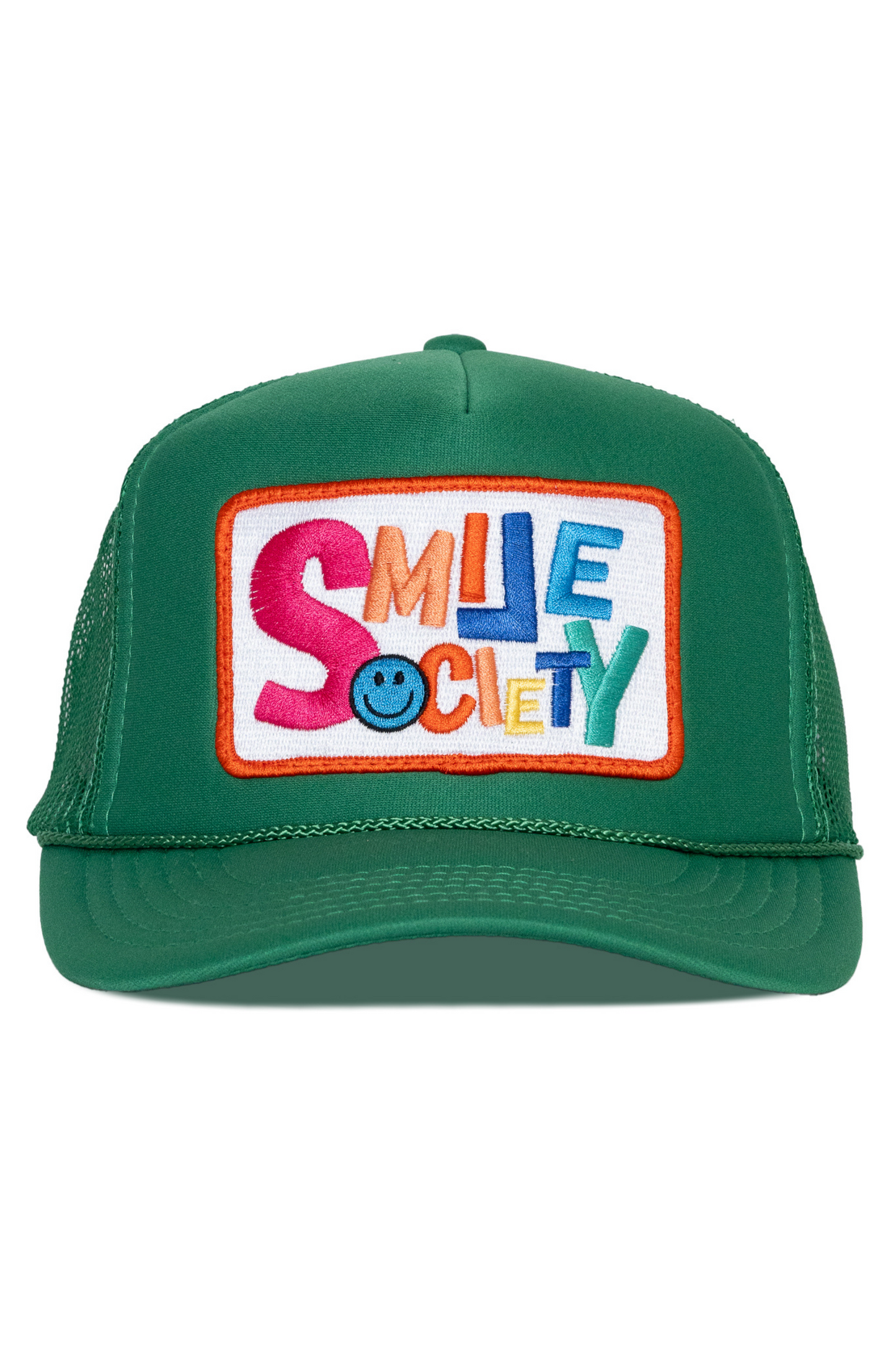 Smile Society Trucker Hat in Green