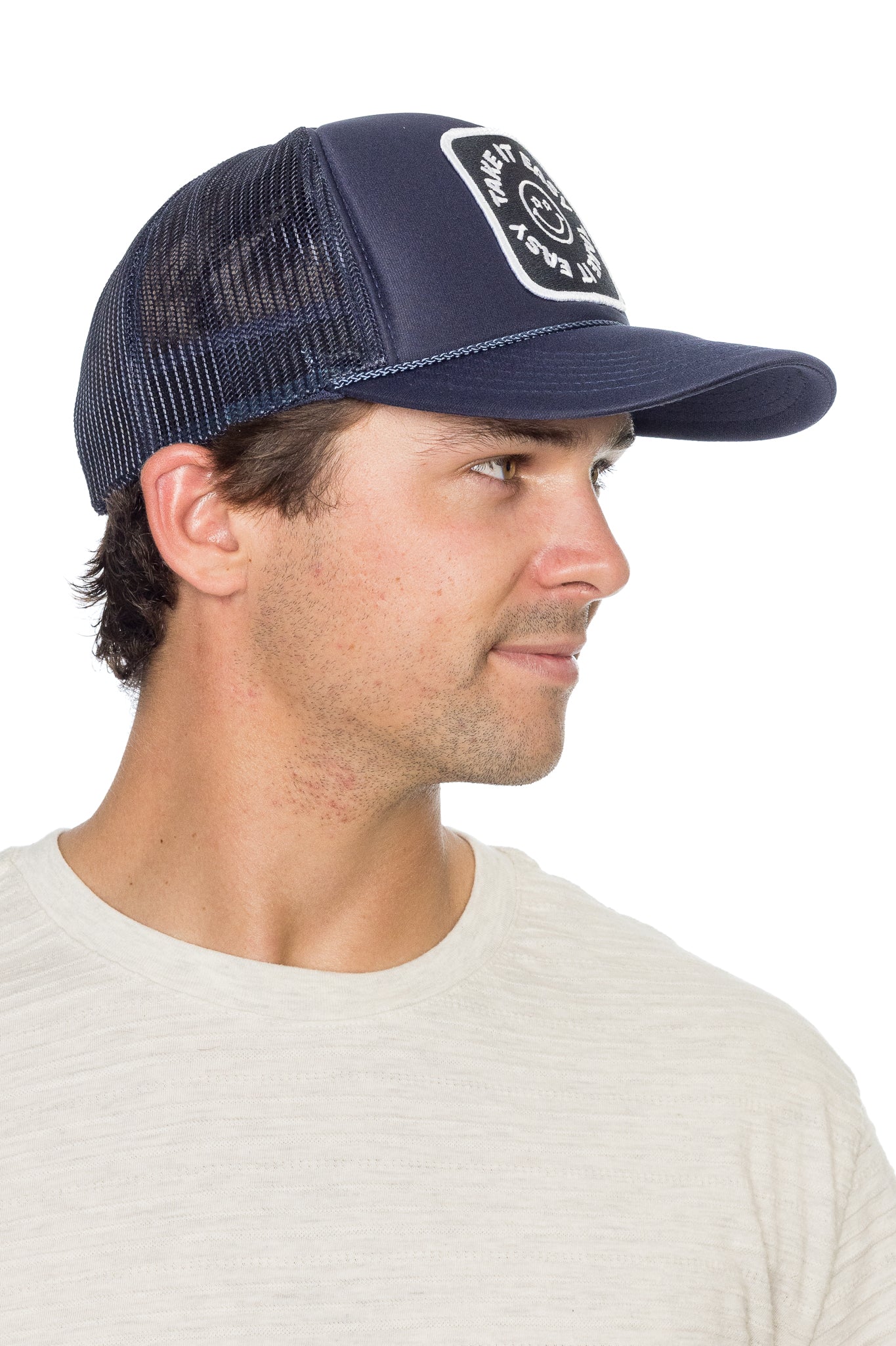 Take It Easy Trucker Hat in Navy