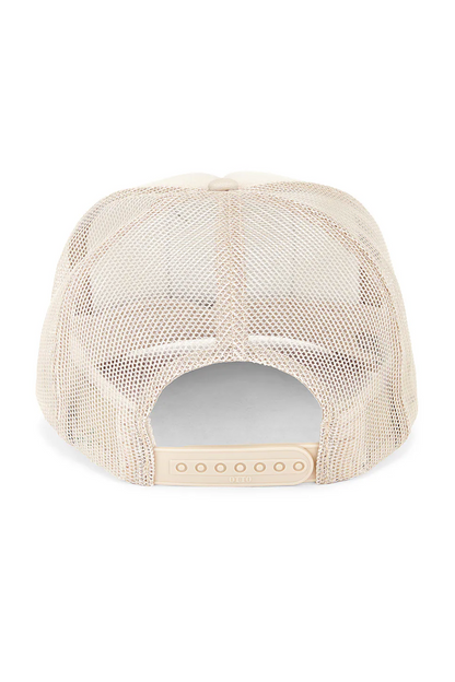 California Stripes Trucker Hat in Tan