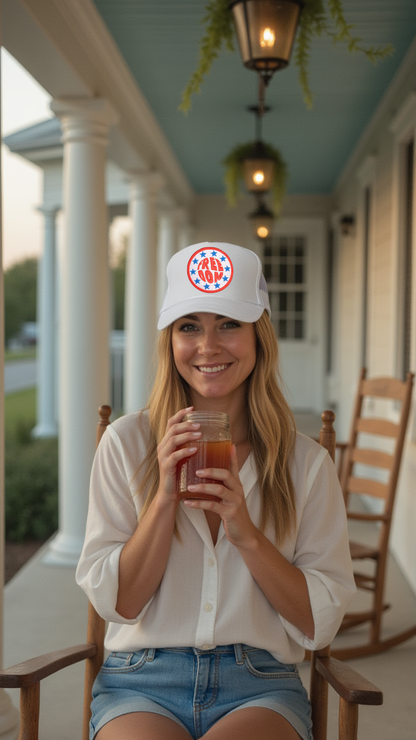 Freedom Stars Trucker Hat in White