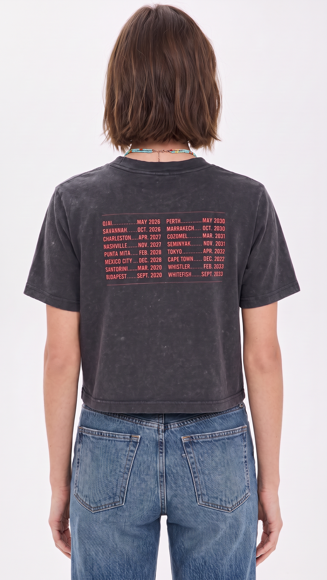 Vacation Planning Committee Crop Tee in Black