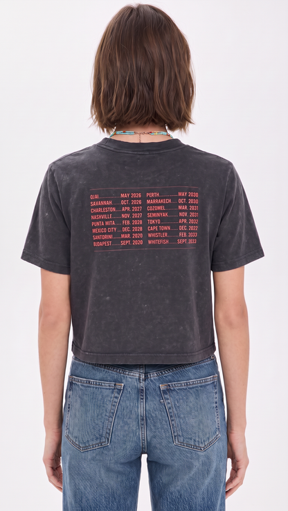 Vacation Planning Committee Crop Tee in Black