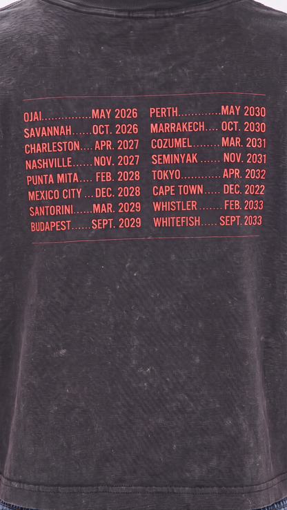 Vacation Planning Committee Crop Tee in Black