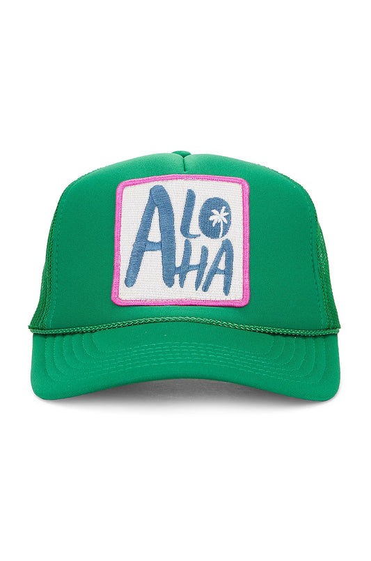Youth Aloha Trucker Hat in Green