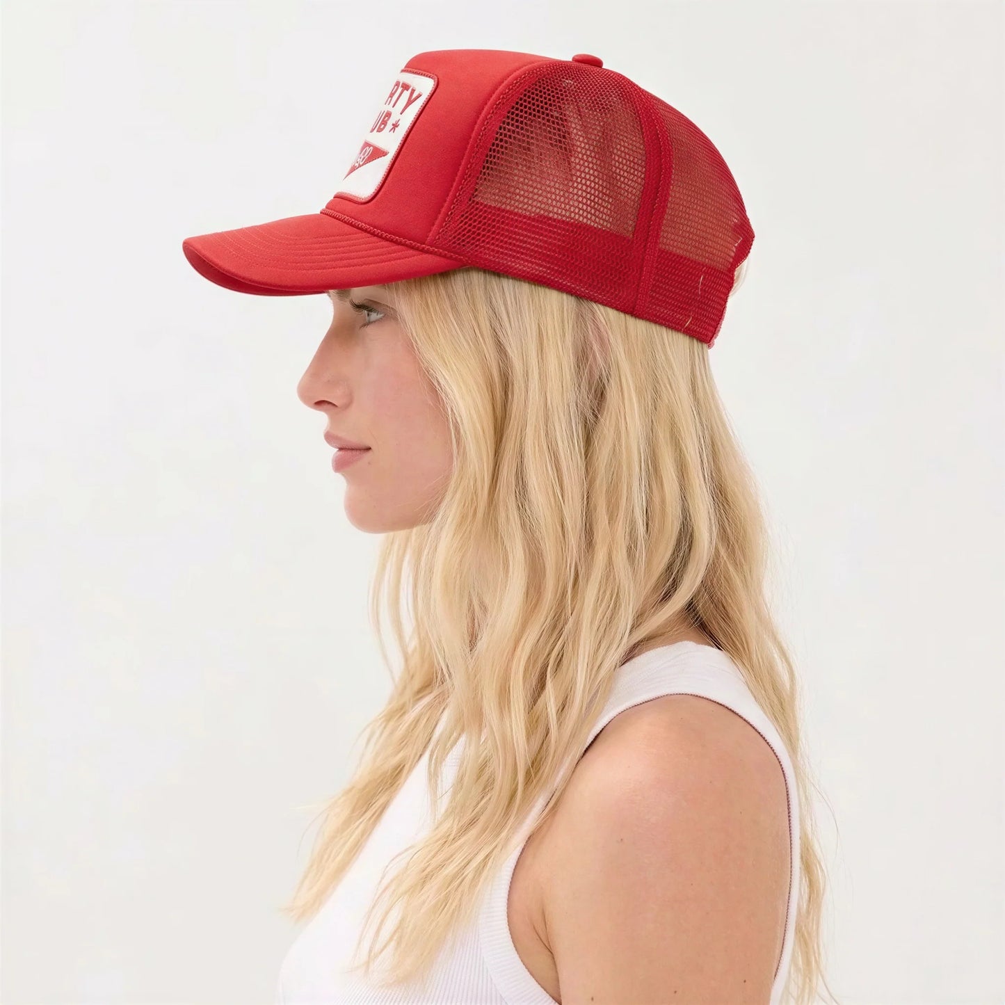 Sporty Club Trucker Hat Red