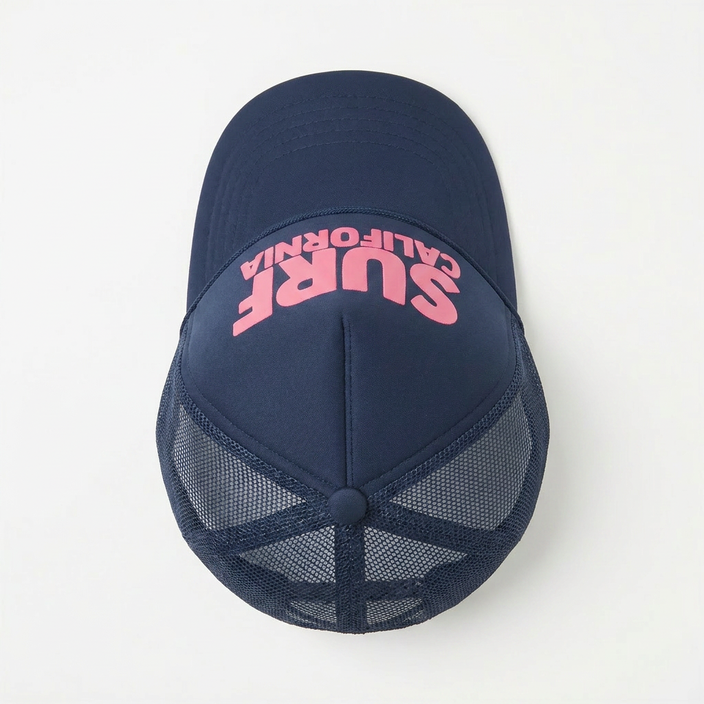 Youth Surf California Trucker Hat in Navy Pink