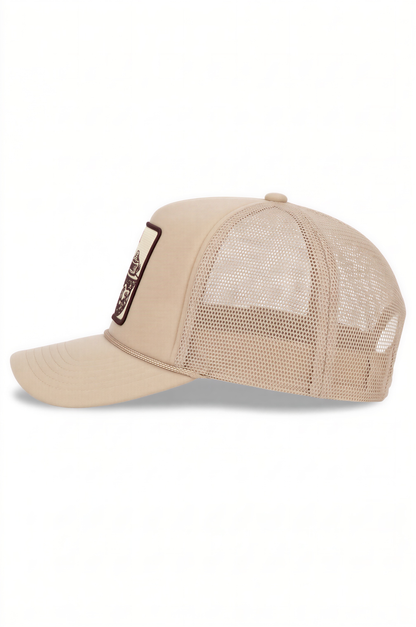 Cool Your Jets Trucker Hat in Tan