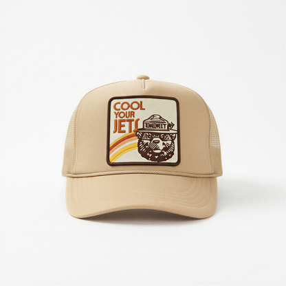 Cool Your Jets Trucker Hat Tan