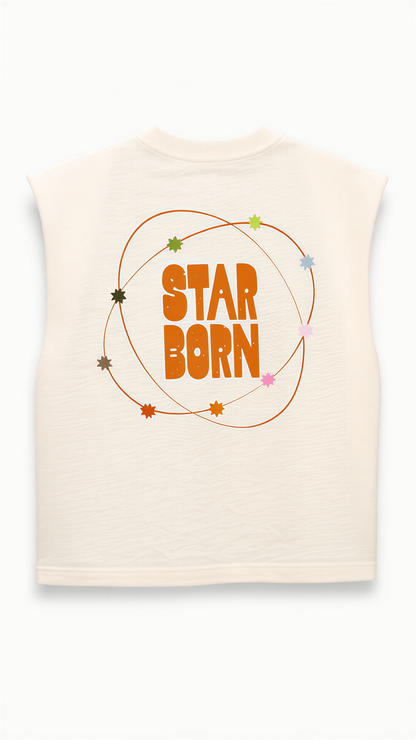 Star Born Muscle Tank in Cream