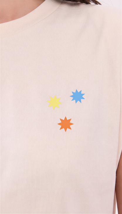 Star Born Muscle Tank in Cream