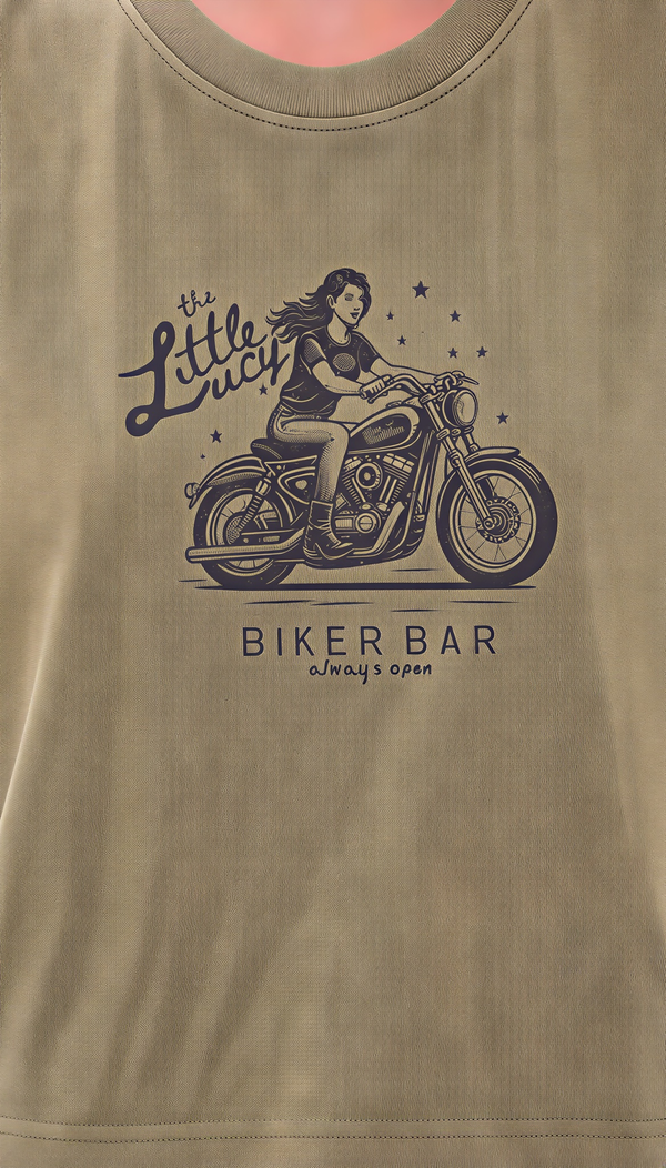 Little Lucy Biker Bar Muscle Tank in Olive