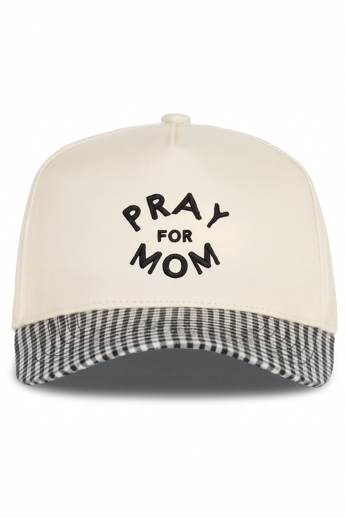 Pray for Mom Trucker Hat Black/White Gingham