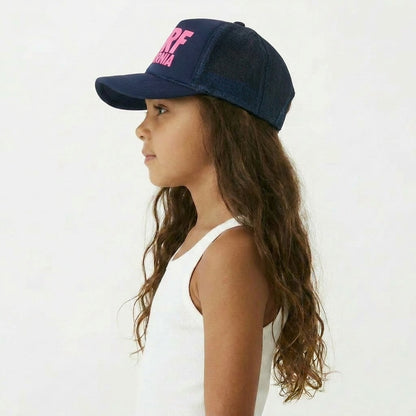 Youth Surf California Trucker Hat in Navy Pink