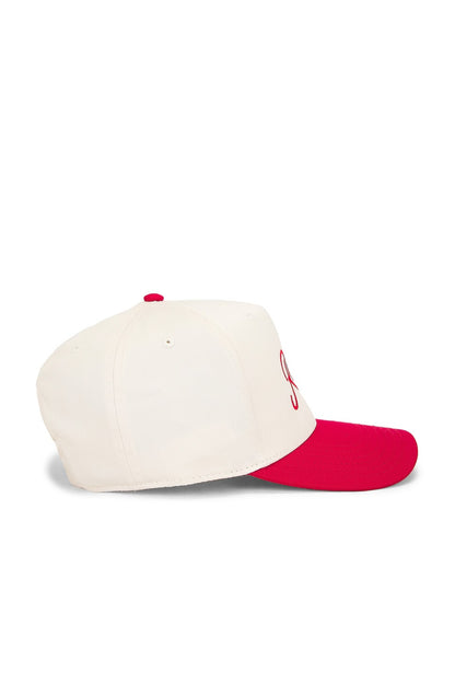 Raisin Hell Snapback Trucker Hat in Neutral Red Canvas