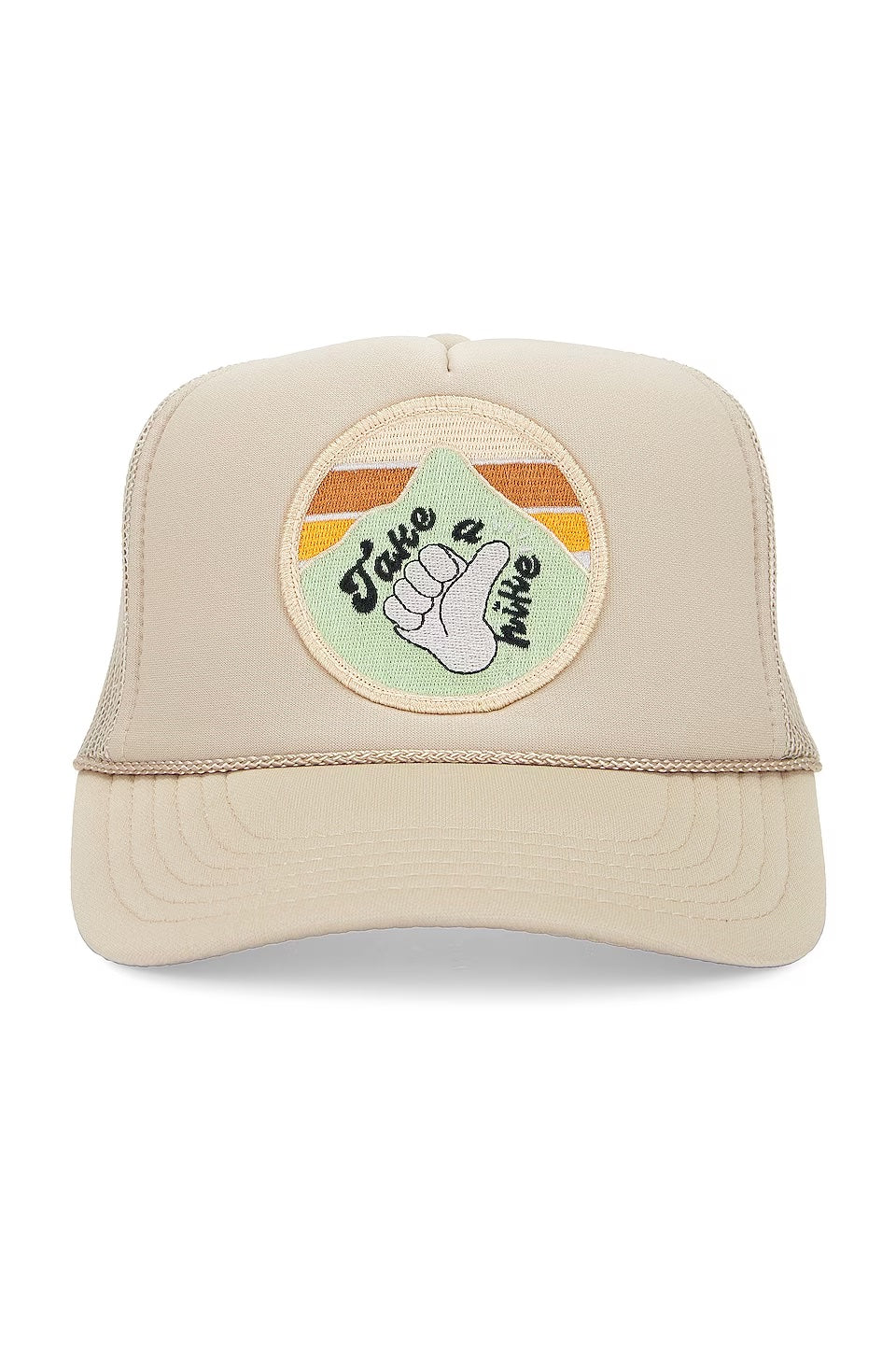 Take A Hike Hat Trucker Hat in Tan